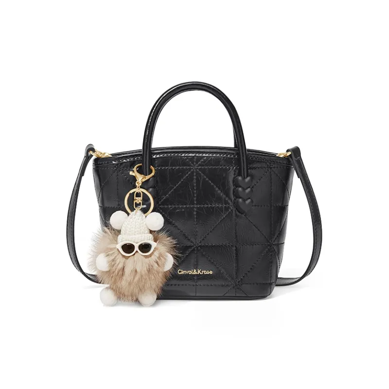 CinvaiKrose Synthetic Leather Shoulder Bag, Crossbody Bag, Mom's Handbag Trumpets Women's Ecru/Black-5