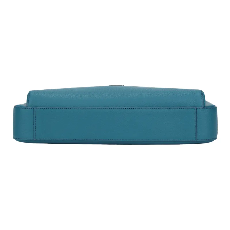 MCM Cow Leather Shoulder Bag, Crossbody Bag Medium Size Men's Turquoise-3