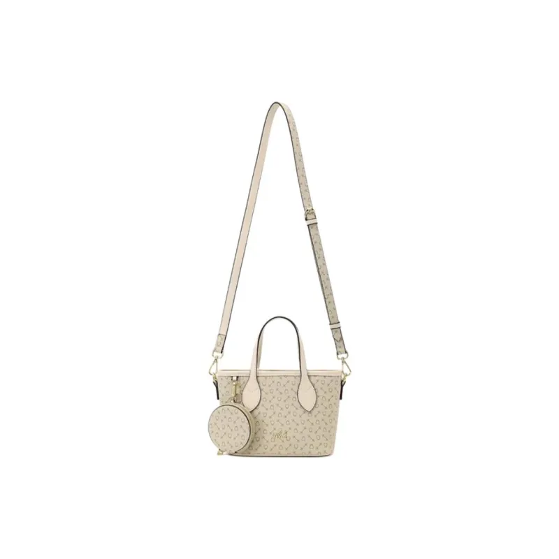 Why Artificial Leather Shoulder Bag, Crossbody Bag, Handbag Trumpets Women's Apricot With Beige/Coffee-1