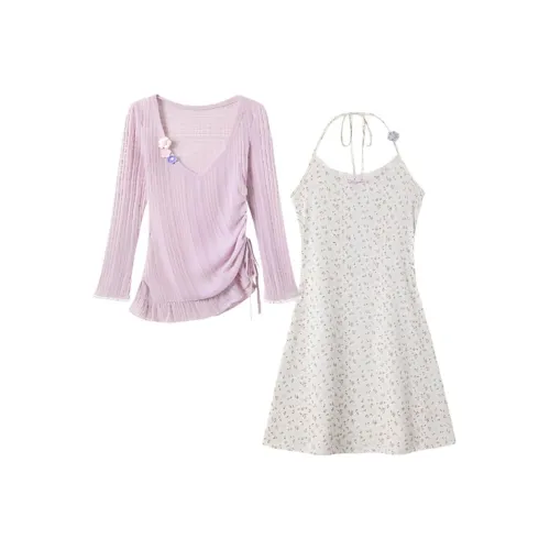 OSQ Two Piece Skirt Sets Women's