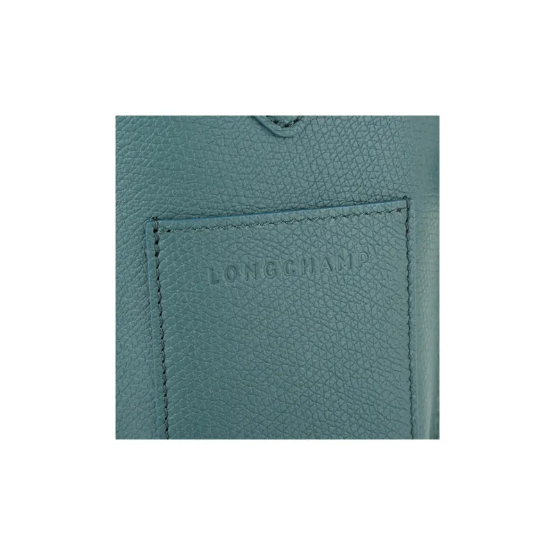 LONGCHAMP Le Roseau Cow Leather Crossbody Cell Phone Pouch Women's Blue Green-6