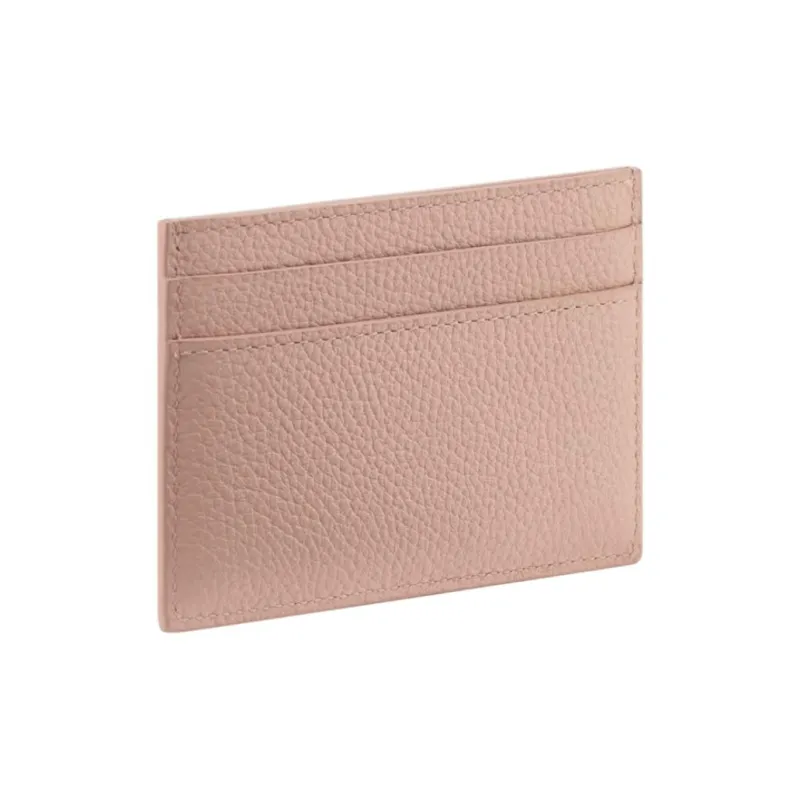 BVLGARI Cow Leather Card Holder Women's Pink-2