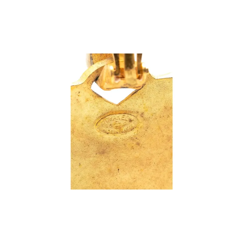 CHANEL 1995 Drop Heart Clip on Earrings-2