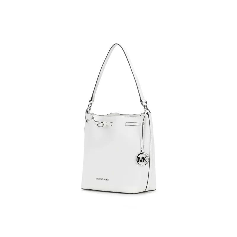 MICHAEL KORS Eden Leather Handbag, Bucket Bag, Shoulder Bag, Crossbody Bag Women's White-1