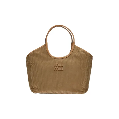 MIU MIU Corduroy Tote Bag Shopping Bag Handbag Women's Cinnamon Brown