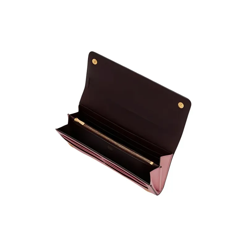 Mulberry Grained Cow Leather Wallet Small Size Women's Pink-2