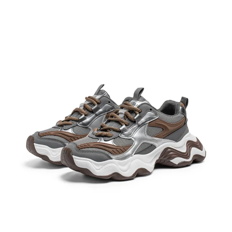 Slip Resistant, Abrasion Resistant, Breathable Low Top Life Casual Chunky Sneakers Men's-5