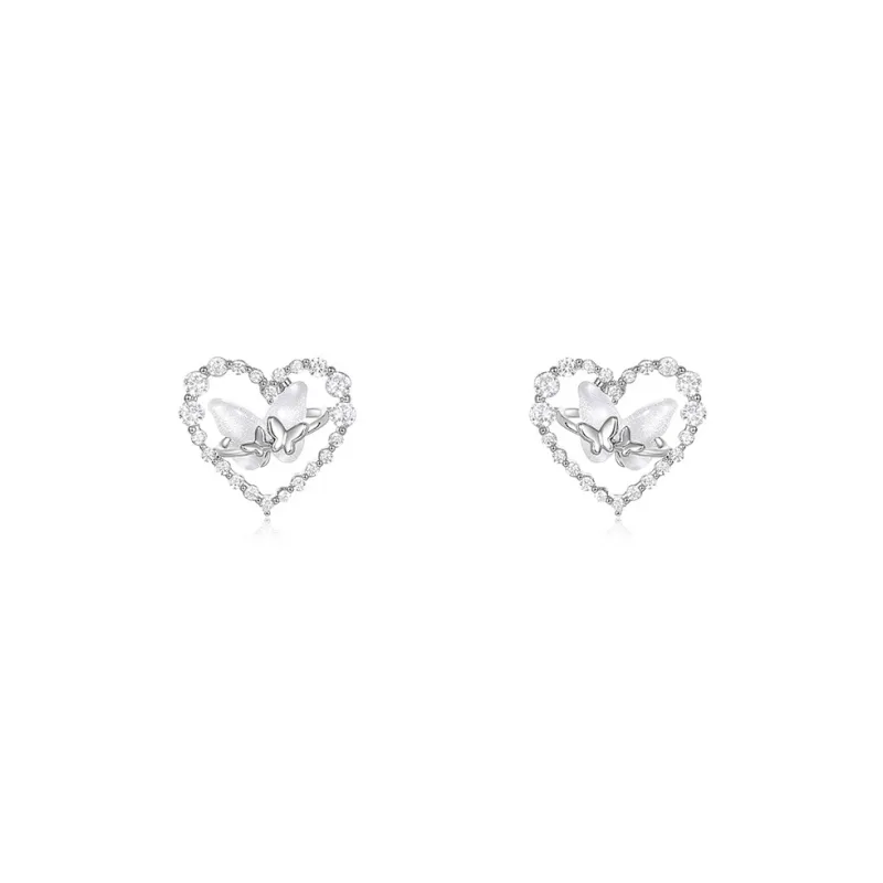 DODOGOGO Alloy S925 Silver, Synthetic Cubic Zirconia, Resin Stud Earrings Women's-0