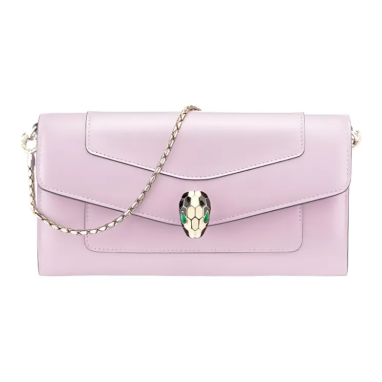 BVLGARI Serpenti Forever Calfskin Wallet Women's Light Purple-0