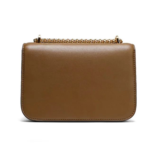 COOGI Cowhide Leather Material Small Square Bag Shoulder Bag Women's Ecru/Brown/Black-8