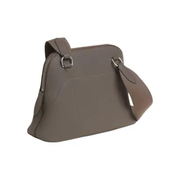 HERMES Calfskin Crossbody Bag Unisex 8F Gris ÉTain Tin Gray