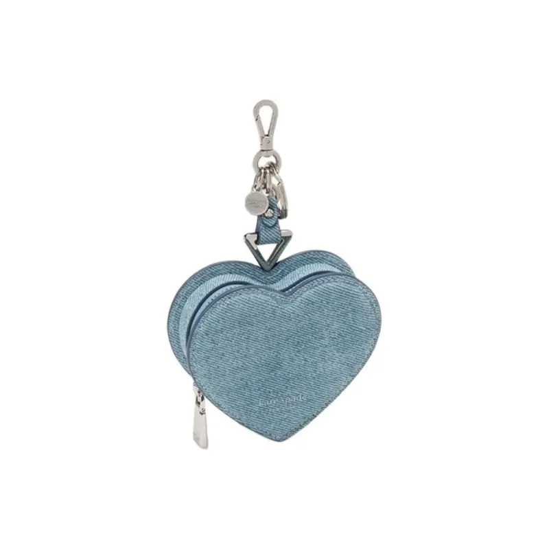 Kate Spade Cow Split Leather Coin Purse Trumpets Women's Denim Blue-1