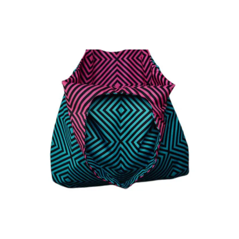 GAGA EQUIPMENT Nylon Tote Bag, Shopping Bag, Handbag, Shoulder Bag Tubas Unisex Blue Pink Diamond Pattern-1
