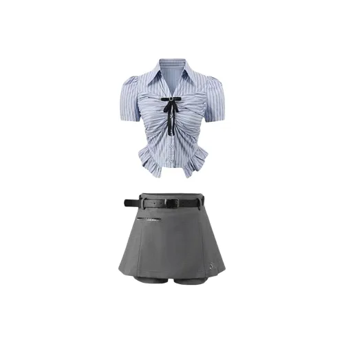 OSQ Two Piece Skirt Sets Women's