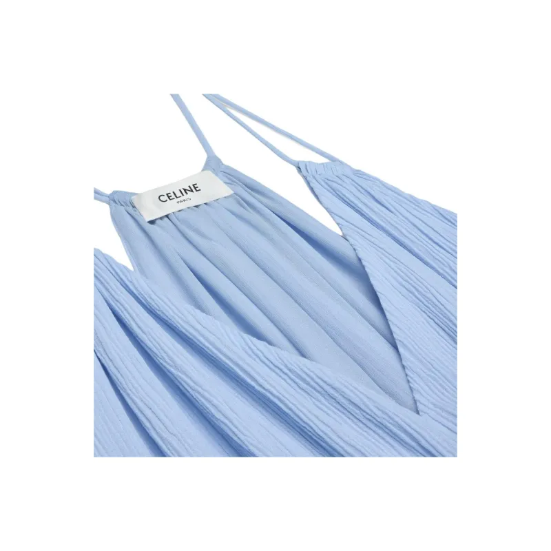 CELINE Slip Dresses Women's Blue-2