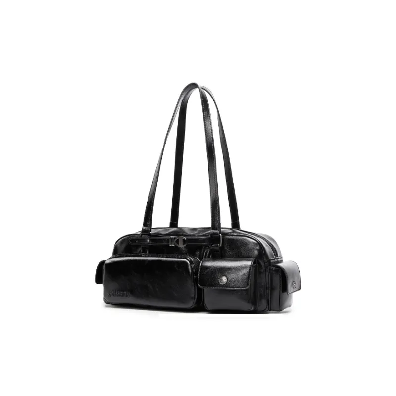 Champion Artificial Leather Shoulder Bag Women's Medium Blue Denim/Silver White/Black-11
