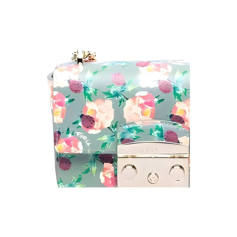 Furla Metropolis Collection Leather One Shoulder Handbag Crossbody Bag Women's Green & Multicolor-3