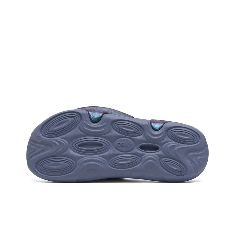 EQLZ EQUALIZER Oasis EVA Slip Resistant Abrasion Resistant Cushioning Slide Slippers Unisex Phantom Purple-4