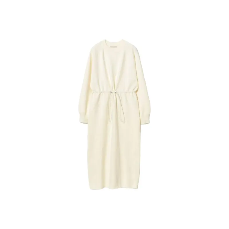 Beams Long Sleeved Dress Women's Ivory White-0