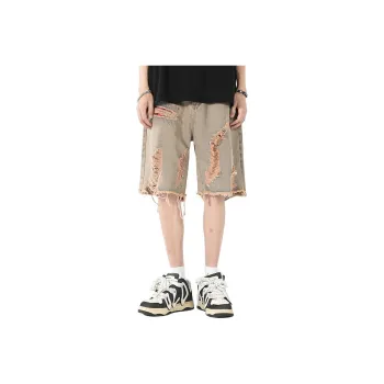 CLOR Denim Shorts Unisex Yellow Mud
