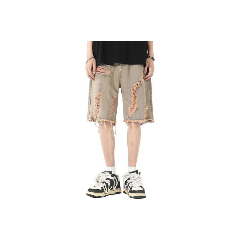 CLOR Denim Shorts Unisex Yellow Mud-0
