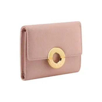 BVLGARI Calfskin Card Holder Women's Pink