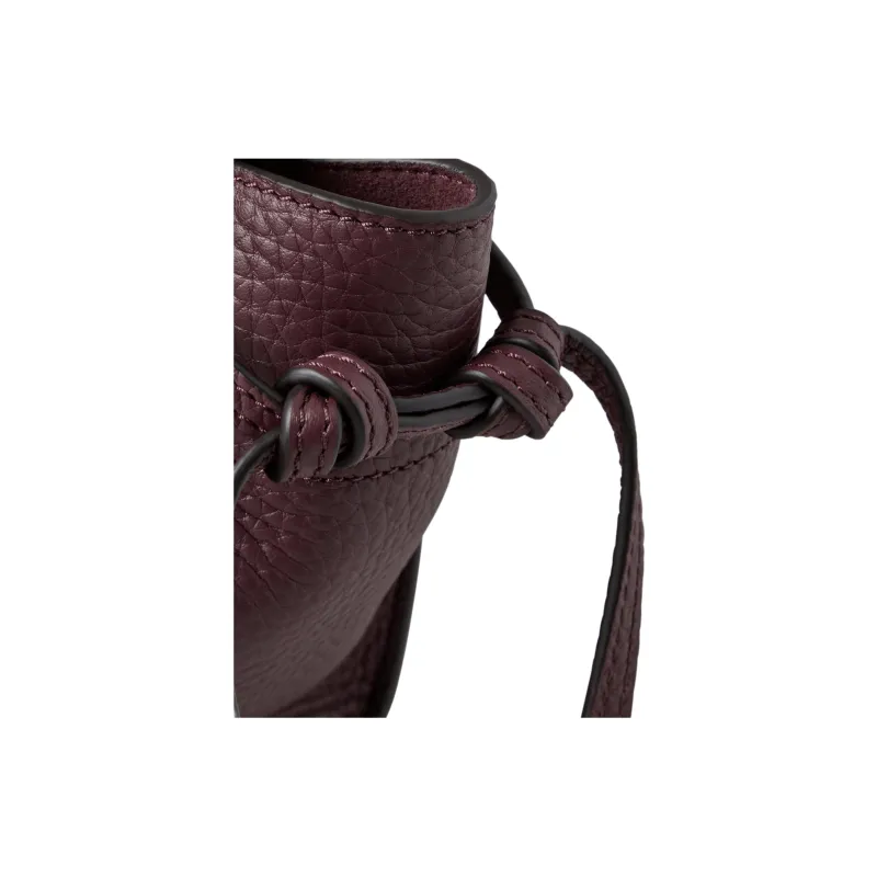 Mulberry Cow Leather Shoulder Bag Mini Women's Black Cherry-3