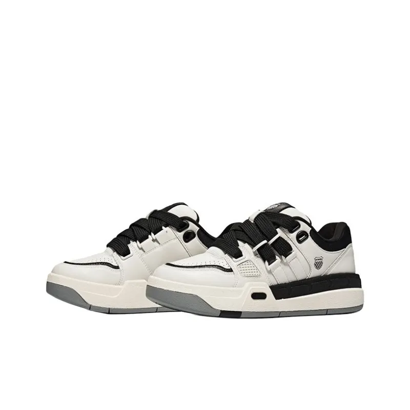 KSWISS Abrasion Resistant Low Top Skateboard Shoes Women's Gray White-1