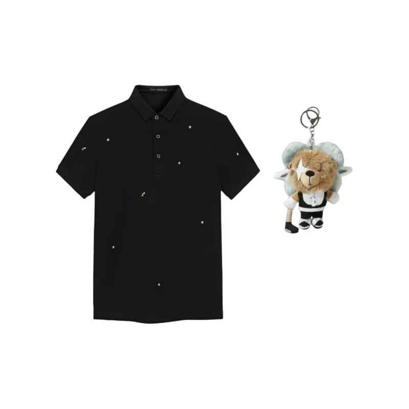 PEACEBIRD MEN PEACEBIRD MEN Fashion Collection Polo Shirt Men's Black-4