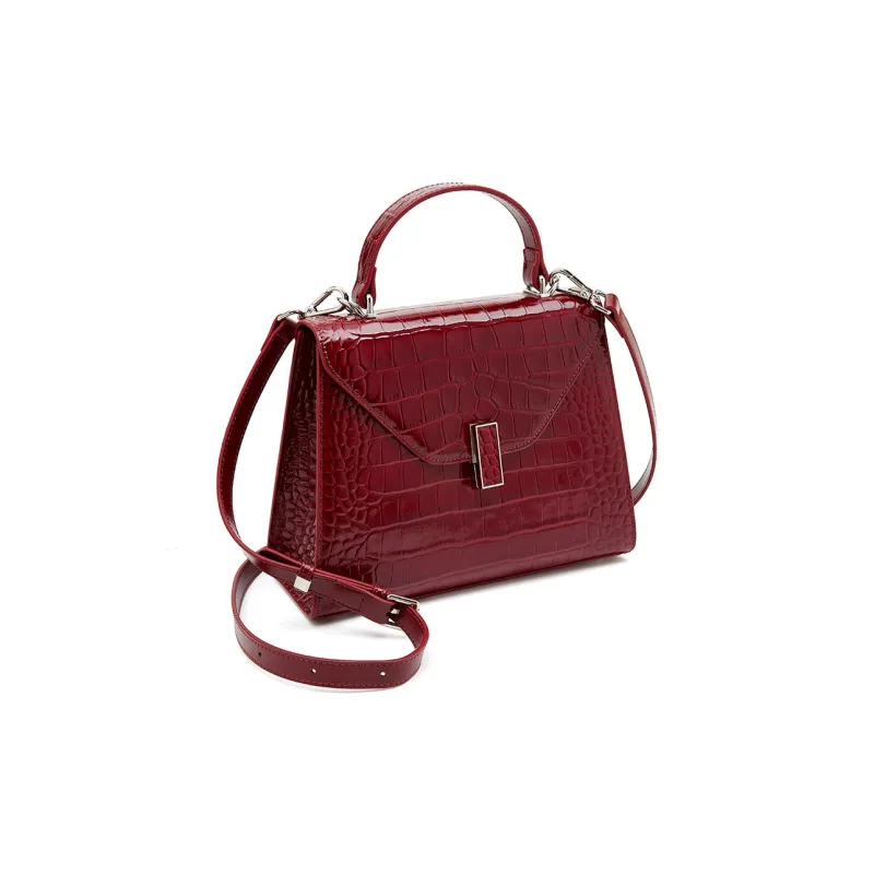 Old Man's Head Top Grain Cow Leather Crossbody Handbag Women's Multicolor-14