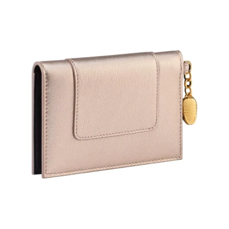 BVLGARI Serpenti Forever Calfskin Card Holder Women's Gold-1