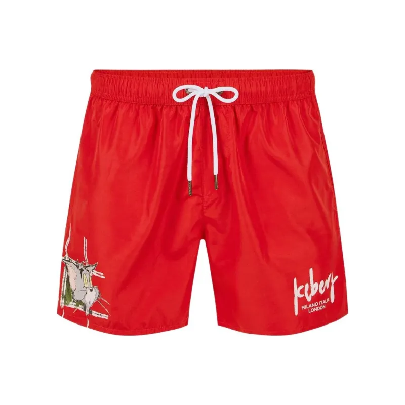 Iceberg Swimming Shorts Men's Red-0