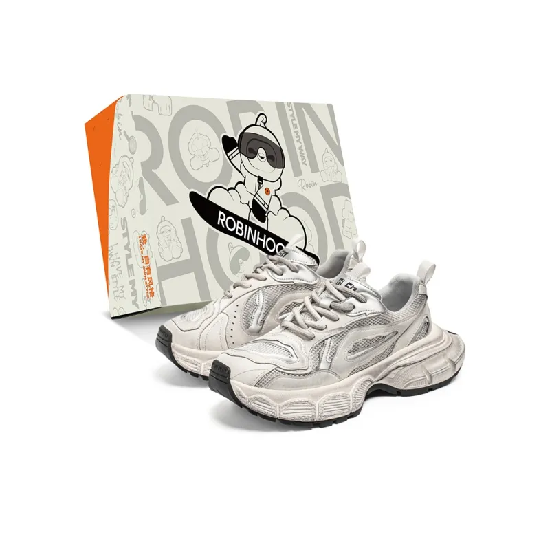 ROBINHOOD Slip Resistant, Abrasion Resistant, Breathable, Lightweight Low Top Chunky Sneakers Men's Box Included-0