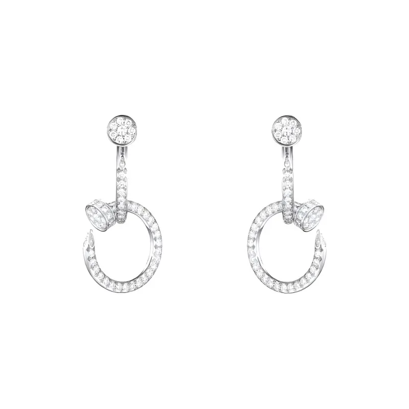 CARTIER 18K White Gold Earrings Women's Silver-0