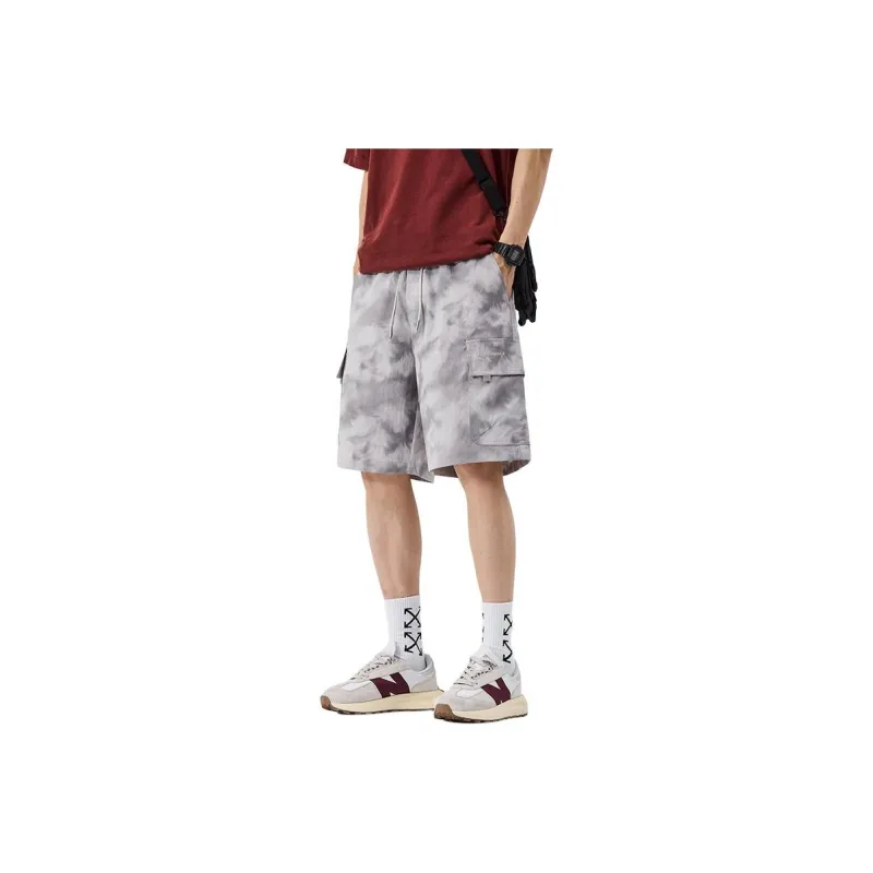 Menglaini Casual Shorts Unisex Beige Gray[Cool Body Sensation]-0