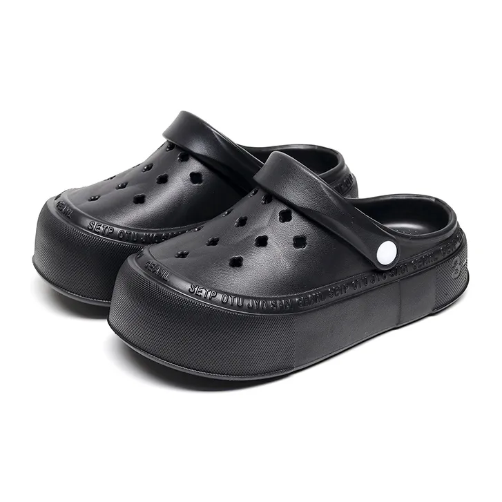 XGGC Summer Eva Closed Toe Mules Platform Height Increasing Squashy And Bouncy Feeling Slippers Soft Sole Casual Clogs-1