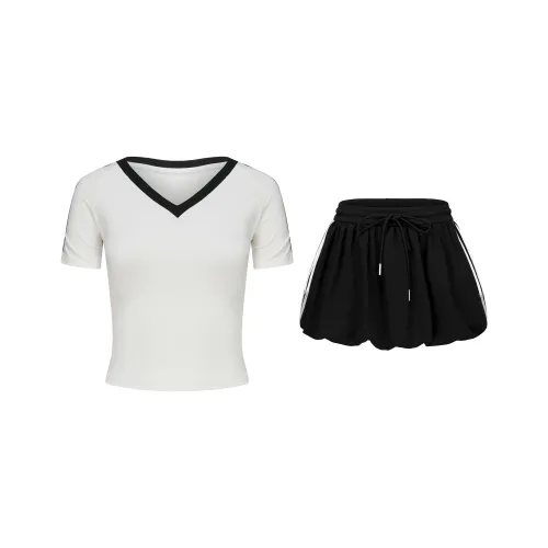 APEA Two Piece Skirt Sets Women's Ecru