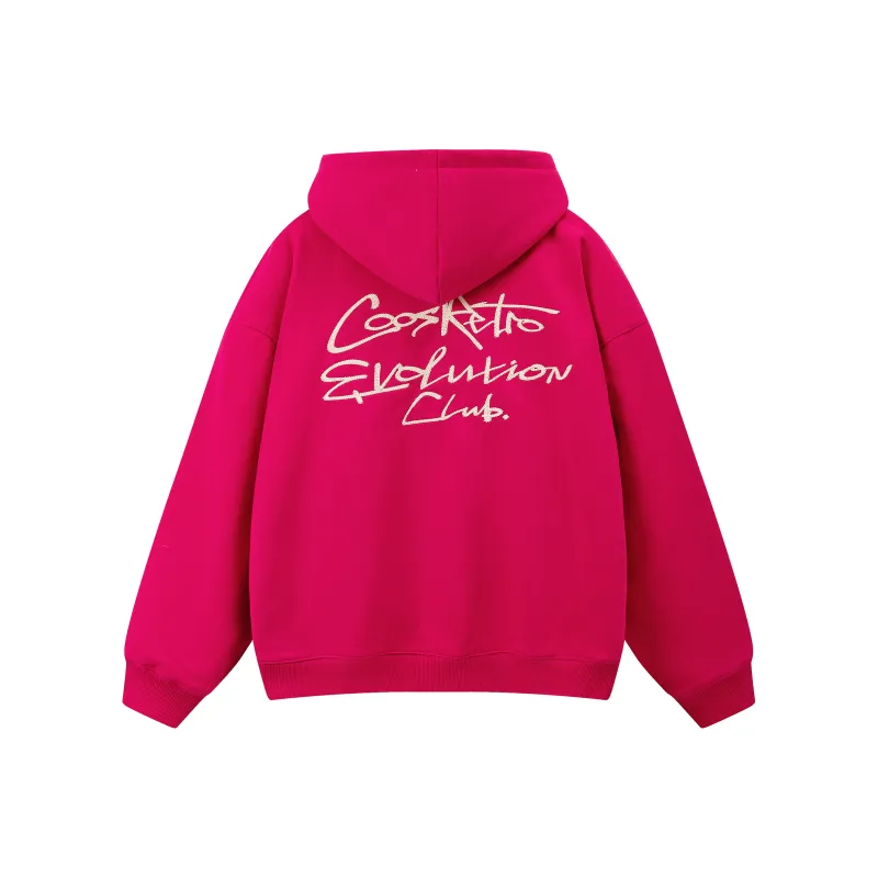 CoosRetro Sweatshirts Men Rose Red-1