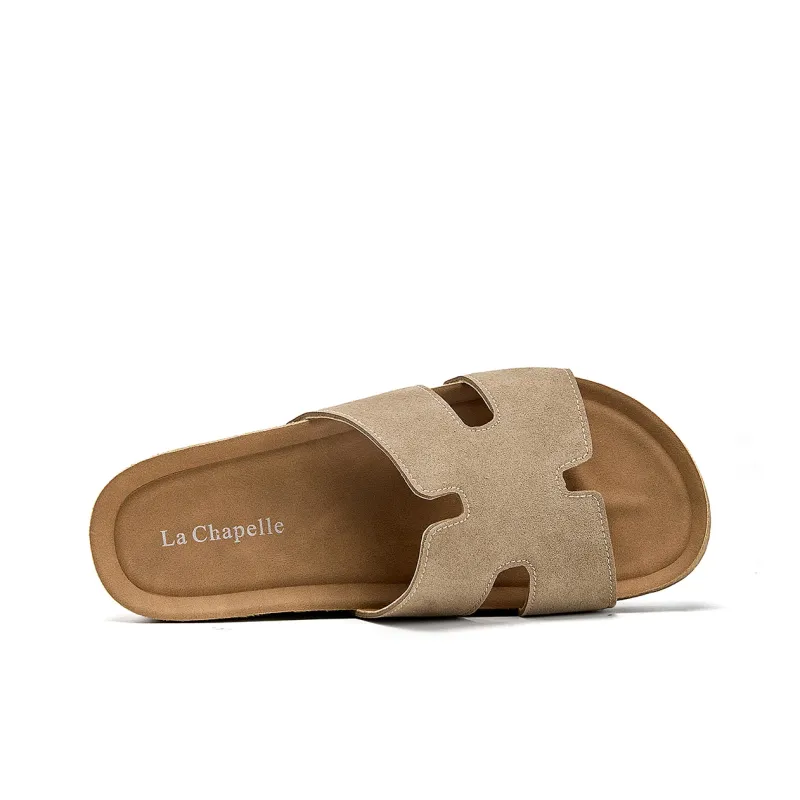La Chapelle Abrasion Resistant One Strap Slippers Women's Khaki-3