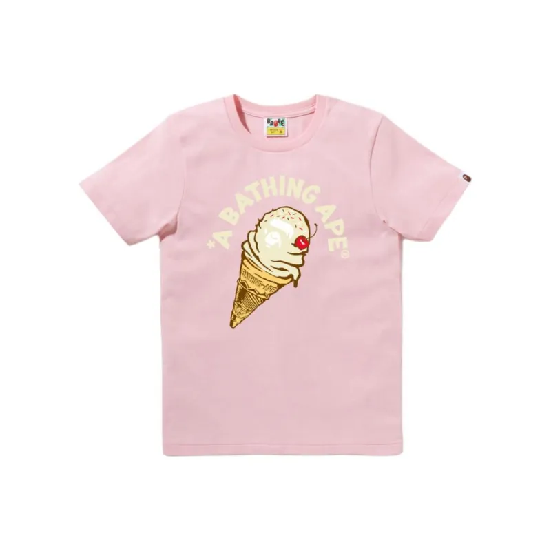 Bape Women's Ice Cream Tee White Pink-2