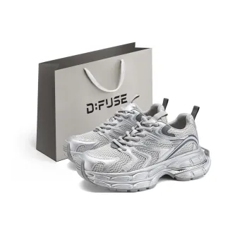 D FUSE SCANDINAVIA Low Top Chunky Sneakers Women's Silver Gray