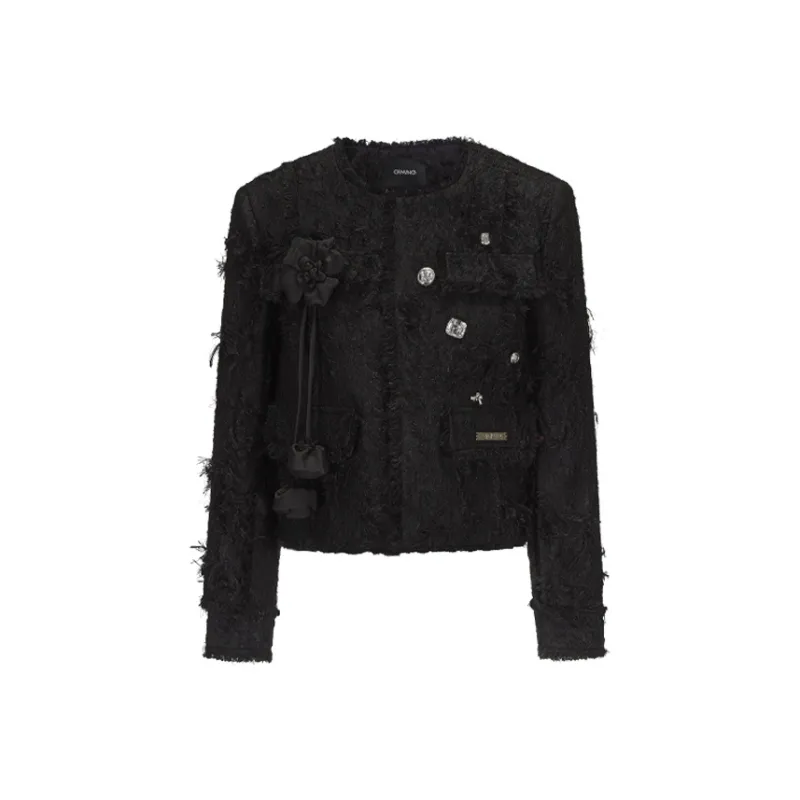 GIMING Cropped Coats Women's Black-0