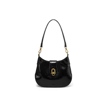 Simedin Cow Leather Shoulder Bag Trumpets Women's Sunlight Yellow/Ecru/Deep Black