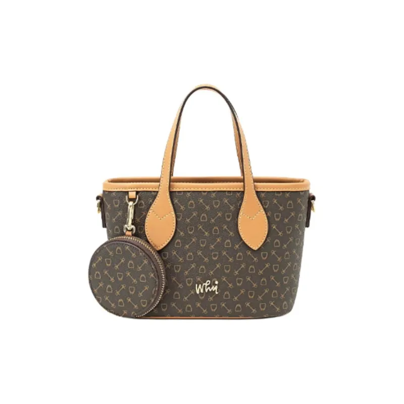 Why Artificial Leather Shoulder Bag, Crossbody Bag, Handbag Trumpets Women's Apricot With Beige/Coffee-14