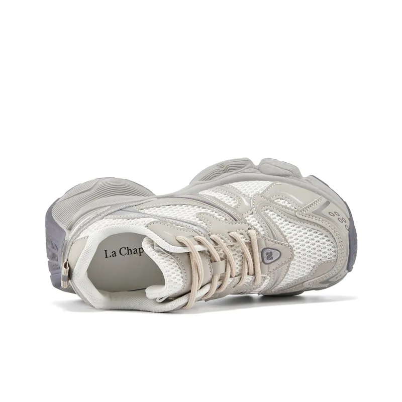 La Chapelle Abrasion Resistant Low Top Chunky Sneakers Women's Khaki-3