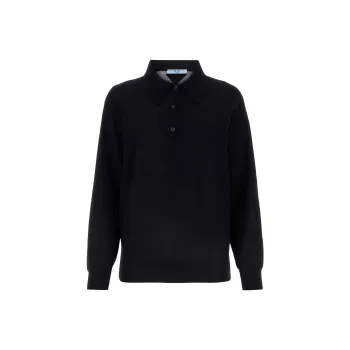 PRADA Long Sleeved Knitted Polo Shirt