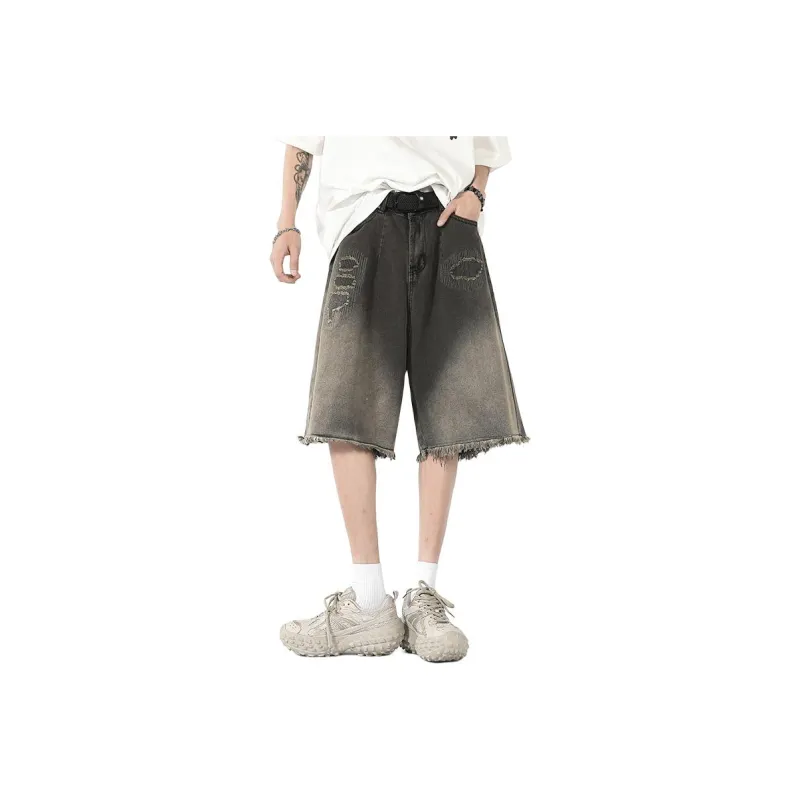 CLOR Denim Shorts Unisex Black Gray-0