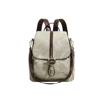 H YXIANG Microfiber Synthetic Leather Backpack Women's Green