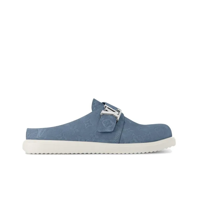 LOUIS VUITTON Easy Closed Toe Slippers Men's Blue-1