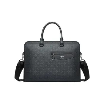SEPTWOLVES Artificial Leather Briefcase Regular Unisex Black